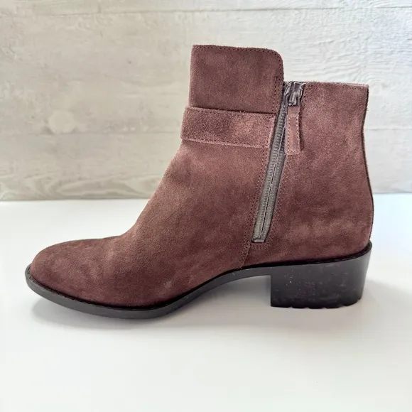Cole Haan Women’s Indiana Waterproof Suede Short Boots Brown Booties 8.5
