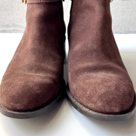 Cole Haan Women’s Indiana Waterproof Suede Short Boots Brown Booties 8.5