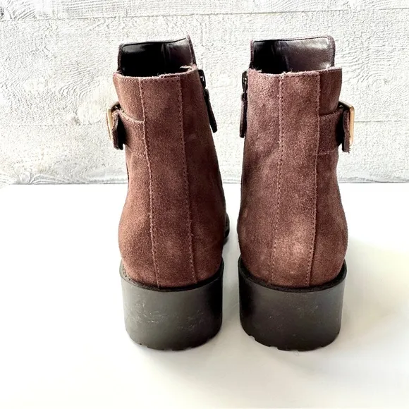 Cole Haan Women’s Indiana Waterproof Suede Short Boots Brown Booties 8.5