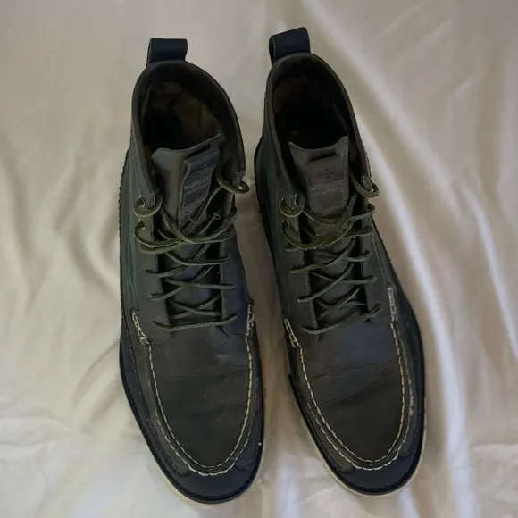 Cole Haan Zerogrand Tall Green Leather Boots N2157* Men's Size 8M