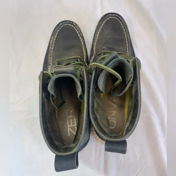 Cole Haan Zerogrand Tall Green Leather Boots N2157* Men's Size 8M