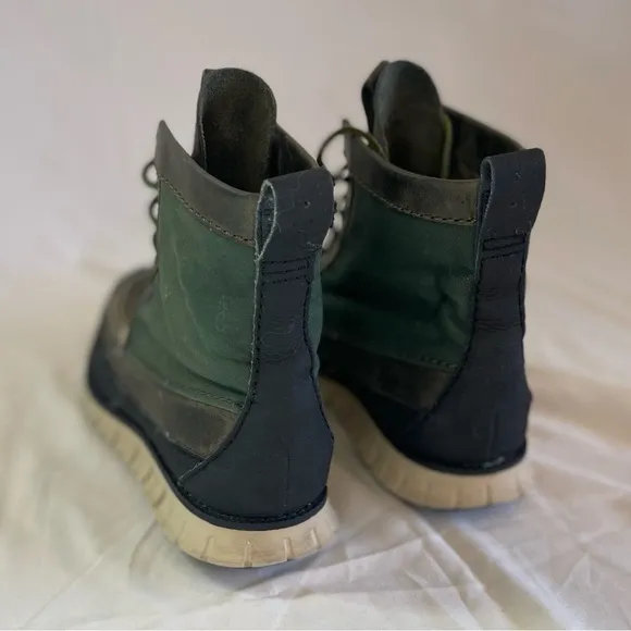 Cole Haan Zerogrand Tall Green Leather Boots N2157* Men's Size 8M
