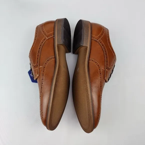 Collection by Michael straha‎ Mens leather dress Brown shoes size 8 new with box