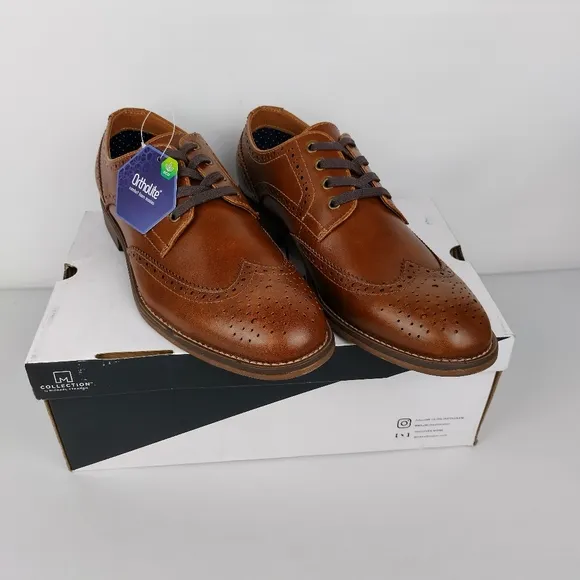 Collection by Michael straha‎ Mens leather dress Brown shoes size 8 new with box
