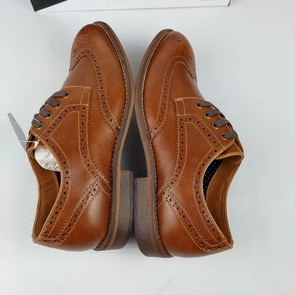 Collection by Michael straha‎ Mens leather dress Brown shoes size 8 new with box