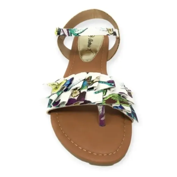 Colorful Ruffle Sandals Sz 7