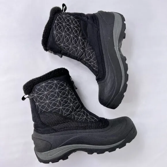 Columbia Cascadian Black Textile Rubber Snowflake Lined Cold Winter Boots 9.5