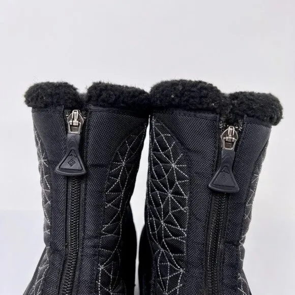 Columbia Cascadian Black Textile Rubber Snowflake Lined Cold Winter Boots 9.5