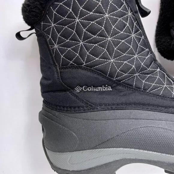 Columbia Cascadian Black Textile Rubber Snowflake Lined Cold Winter Boots 9.5