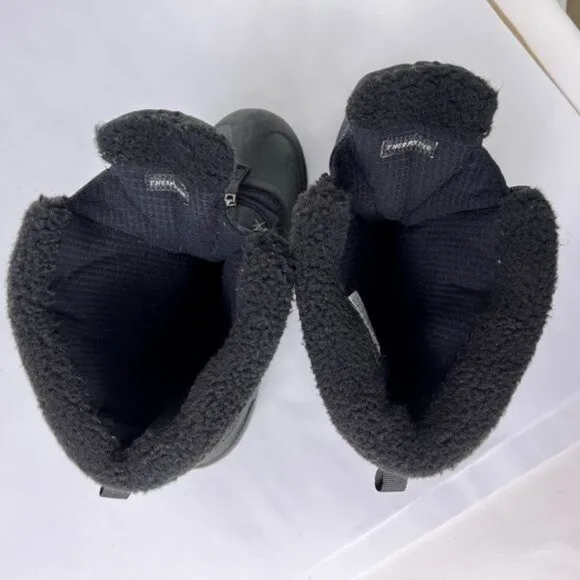 Columbia Cascadian Black Textile Rubber Snowflake Lined Cold Winter Boots 9.5