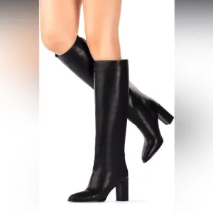 Comfort Round Toe Platform Block Heel Knee High Boots Winter Fall Dressy Pull On