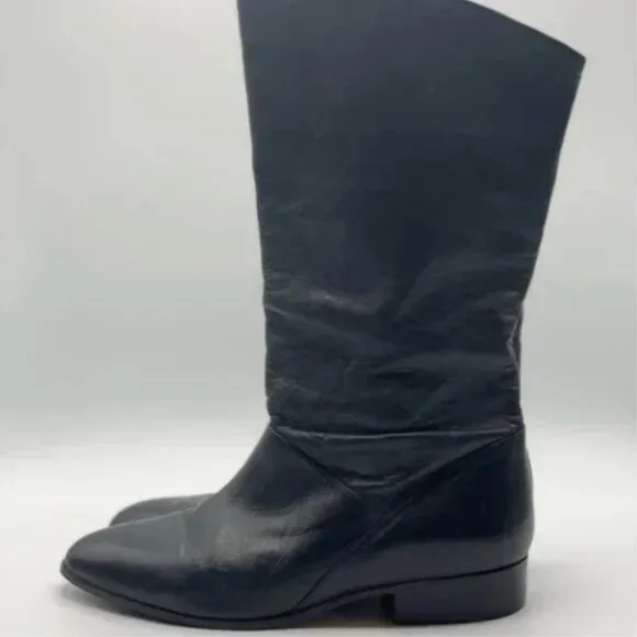 Connie Rider Black Leather Boots Size 7.5