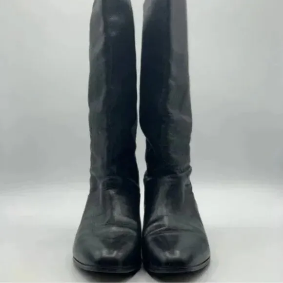 Connie Rider Black Leather Boots Size 7.5