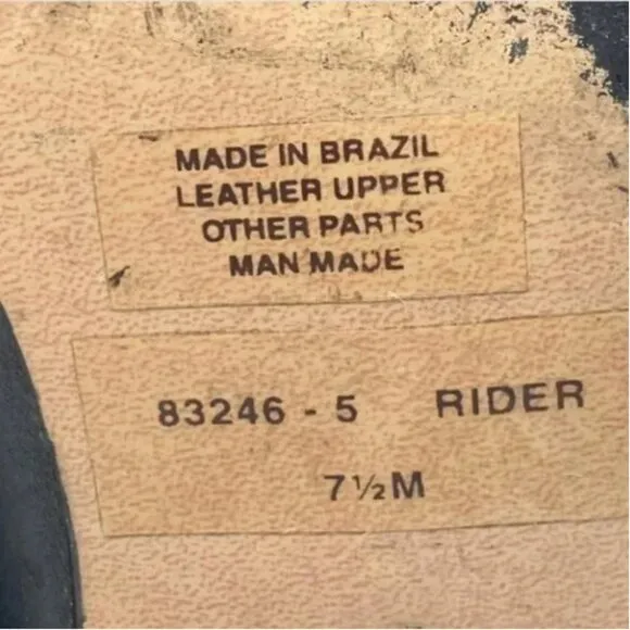 Connie Rider Black Leather Boots Size 7.5