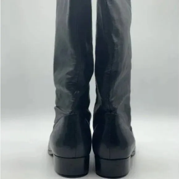 Connie Rider Black Leather Boots Size 7.5