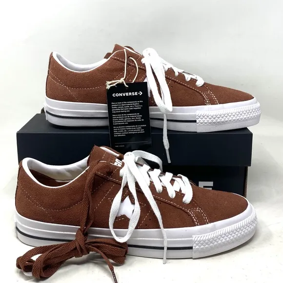 Converse One Star Pro OX Low Sneakers Brown Suede For Men's Casual Shoes A02945C