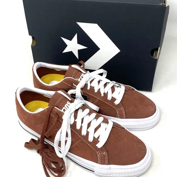 Converse One Star Pro OX Low Sneakers Brown Suede For Men's Casual Shoes A02945C