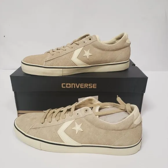 Converse Pro Leather Vulc Low Top Unisex Shoes Suede Hamadan Ivory NIB 9M/10.5W
