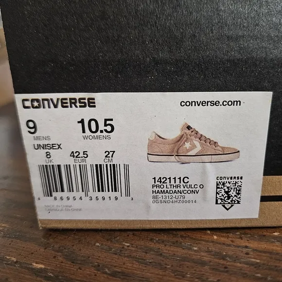 Converse Pro Leather Vulc Low Top Unisex Shoes Suede Hamadan Ivory NIB 9M/10.5W