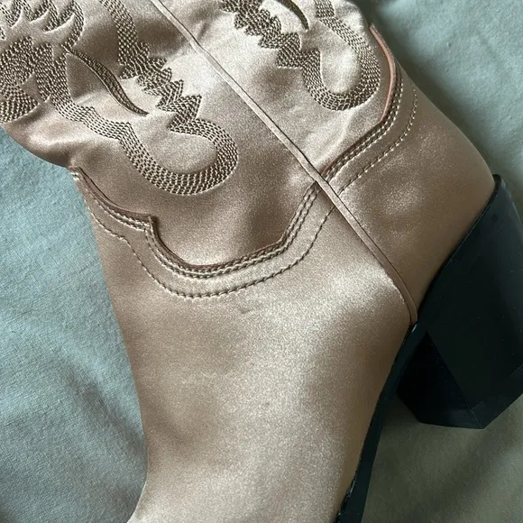 COPY - Jeffrey Campbell Pink Satin Cowboy Boots 7