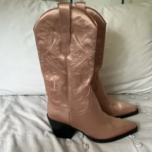 COPY - Jeffrey Campbell Pink Satin Cowboy Boots 7