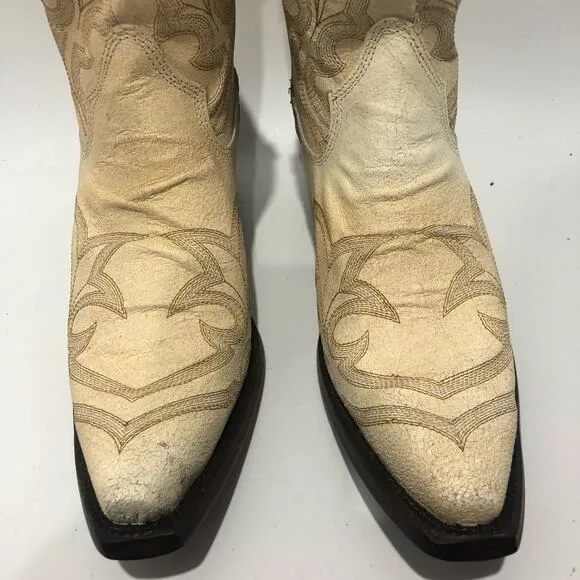 Corral Boots Womens Pearl Embroidery &amp; Zipper Ankle Boots Size US 10.5