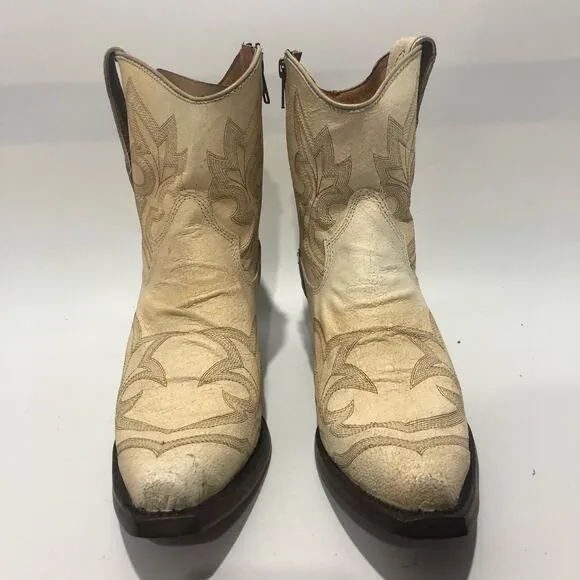 Corral Boots Womens Pearl Embroidery &amp; Zipper Ankle Boots Size US 10.5