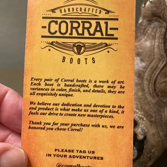 Corral leather Black and Brown Heeled Boots with Intricate Design