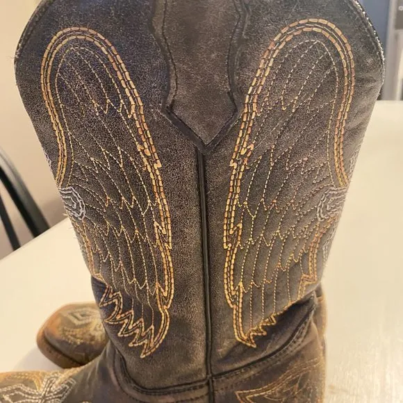 Corral Teen Size 4 T 4T‎ Brown Distressed Leather Western Cross Cowboy Boots
