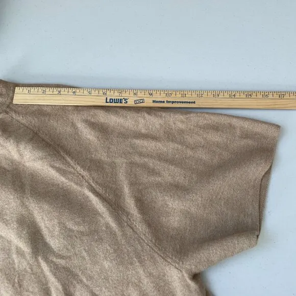 COS‎ T-Shirt Sweater Dress Oversized Fit High-Low Hem Merino Wool Beige W EUR S