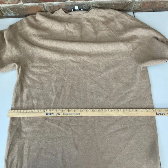 COS‎ T-Shirt Sweater Dress Oversized Fit High-Low Hem Merino Wool Beige W EUR S