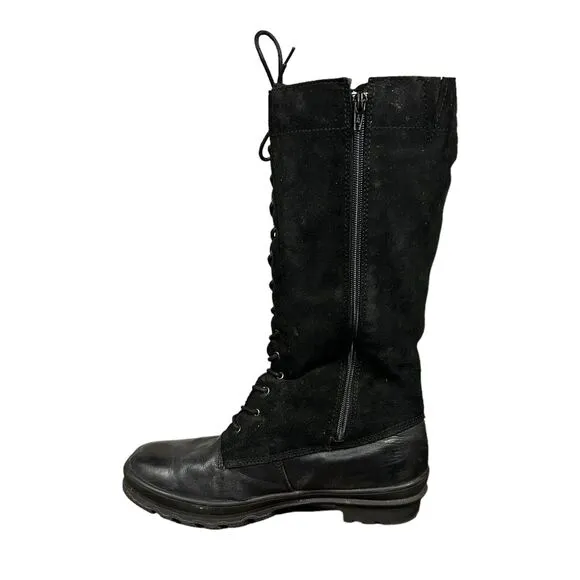 Cougar PORTICO Womens 11 M Tall Winter Boots Waterproof Leather Lace Up Black