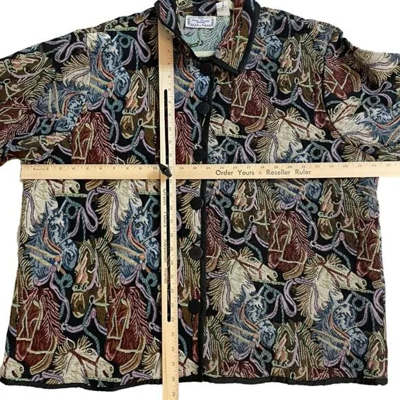 Country Cowgirl Tapestry Jacket Size 3XL Custom Hand Painted Boots NWT