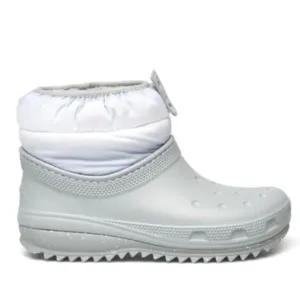 Crocs Classic Neo Puff Shorty Snow Boot Light Grey White Women's Size 6 NWT