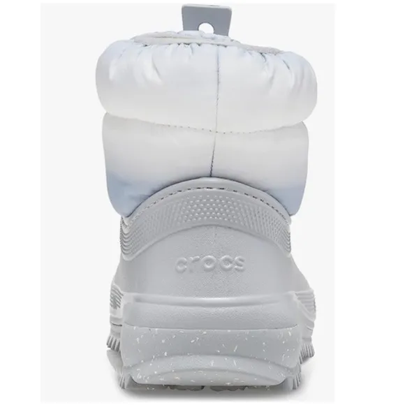 Crocs Classic Neo Puff Shorty Snow Boot Light Grey White Women's Size 6 NWT