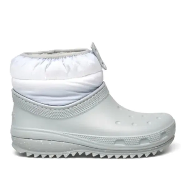 Crocs Classic Neo Puff Shorty Snow Boot Light Grey White Women's Size 7 NWT