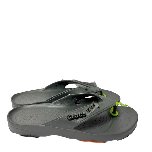 CROCS ICONIC COMFORT CLASSIC ALL-TERRAIN FLIP GREY SANDALS SIZE US 15 NEW