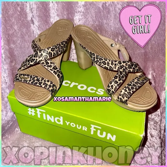 Crocs Leopard Heels ✨