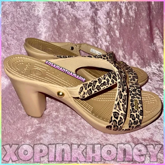 Crocs Leopard Heels ✨