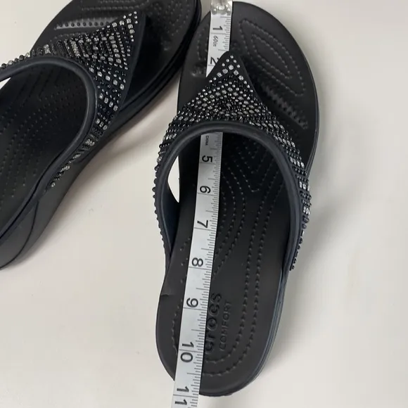 Crocs Monterey Shimmer Wedge Flip Sandals