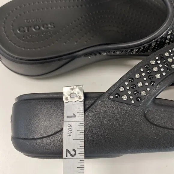 Crocs Monterey Shimmer Wedge Flip Sandals