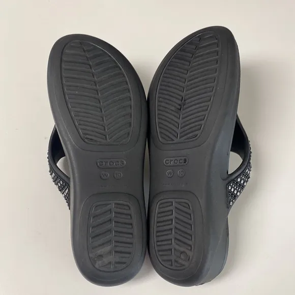 Crocs Monterey Shimmer Wedge Flip Sandals
