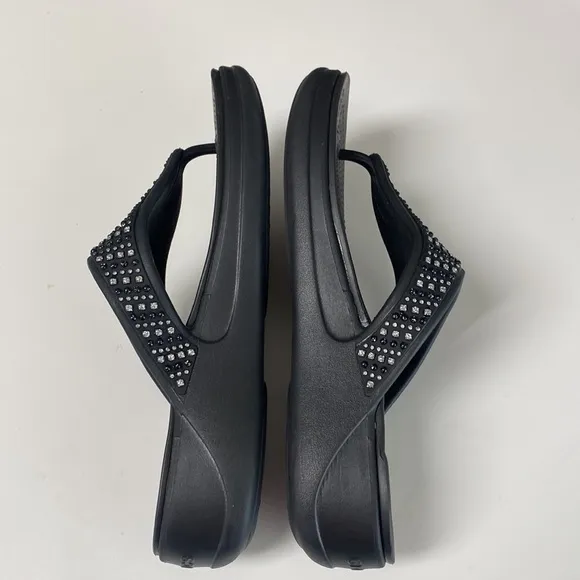 Crocs Monterey Shimmer Wedge Flip Sandals