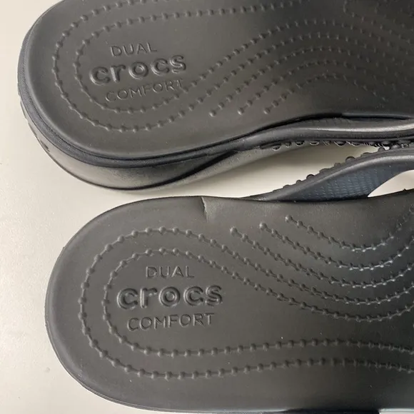 Crocs Monterey Shimmer Wedge Flip Sandals