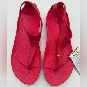 Crocs sandals serena sexi sexy flip flop slip thong pink 10