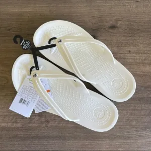 Crocs Unisex Crocband Flip White Sandal Size 9 or 7 #B34105