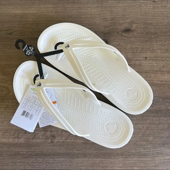 Crocs Unisex Crocband Flip White Sandal Size 9 or 7 #B34105