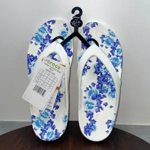 Crocs Women's 6 Kadee II Printed Seasonal Floral Graphic Flip Flop Sandal 206097
