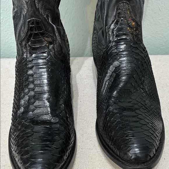 Dan Post Black Cowboy Boots Exotic Leather