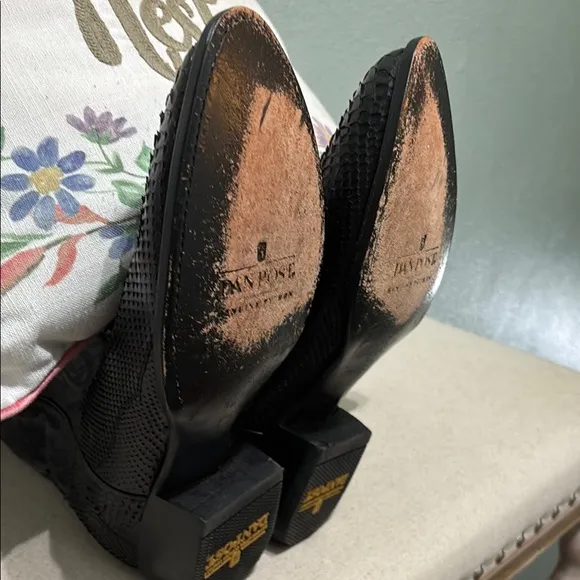Dan Post Black Cowboy Boots Exotic Leather
